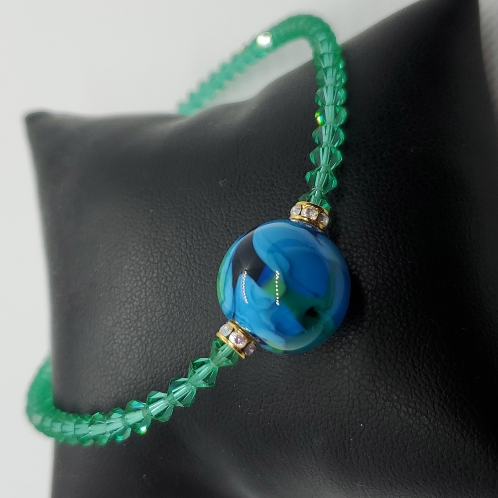 Ankle Bracelet Made of Swarovski Crystals Size 10'